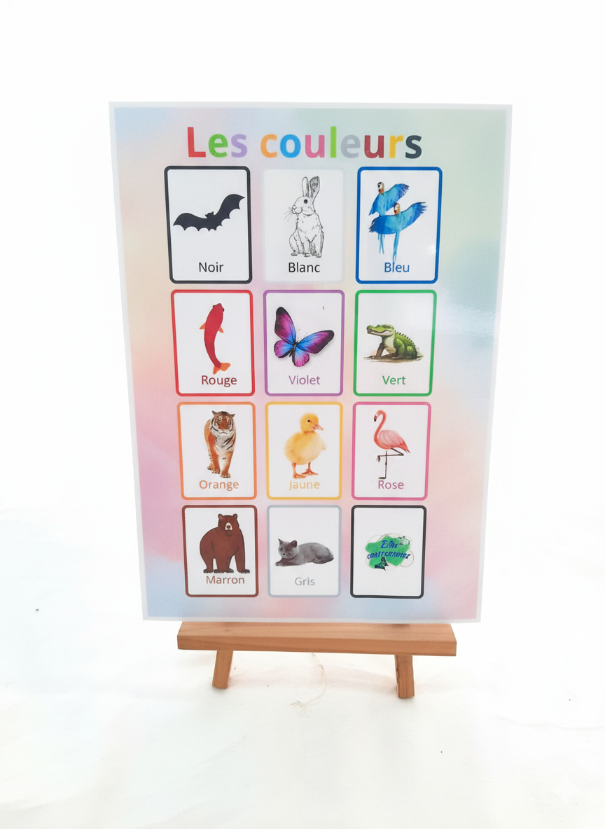 Affiche Pédagogique Les Couleurs (Rouge, Bleu, Jaune, Vert...)